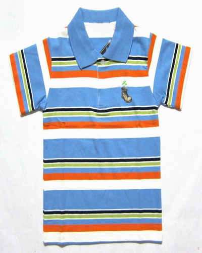 kids shirts blue white green orange black stripe - Click Image to Close